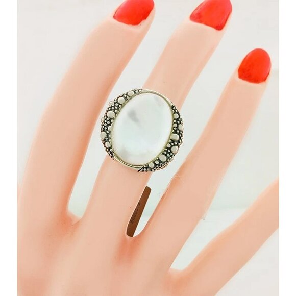 Michael Dawkins Genuine Starry Night White Gemstone Ring Solid .925 Silver - Picture 5 of 5